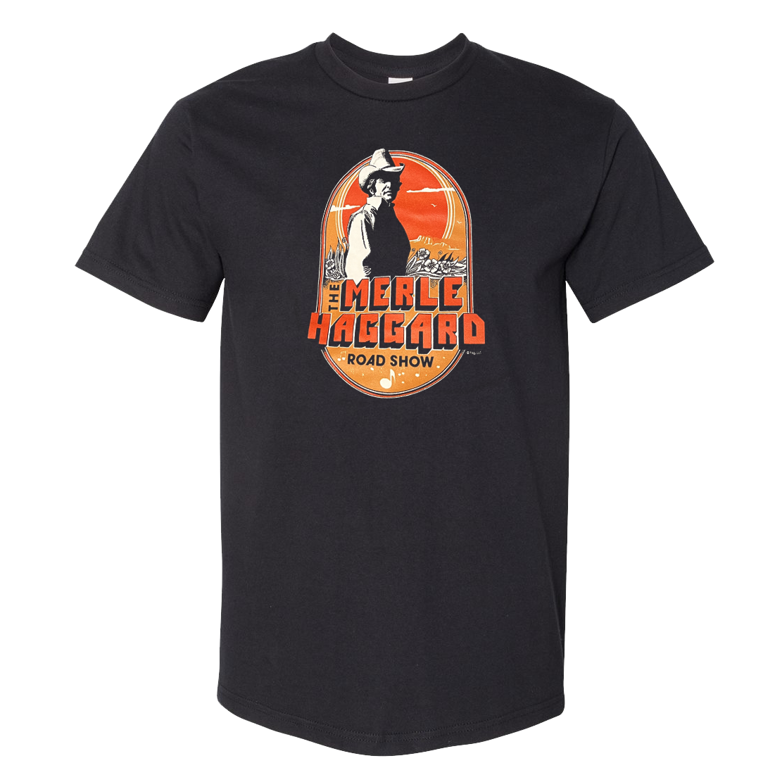 Merle Haggard Sunset Cowboy Black Tee